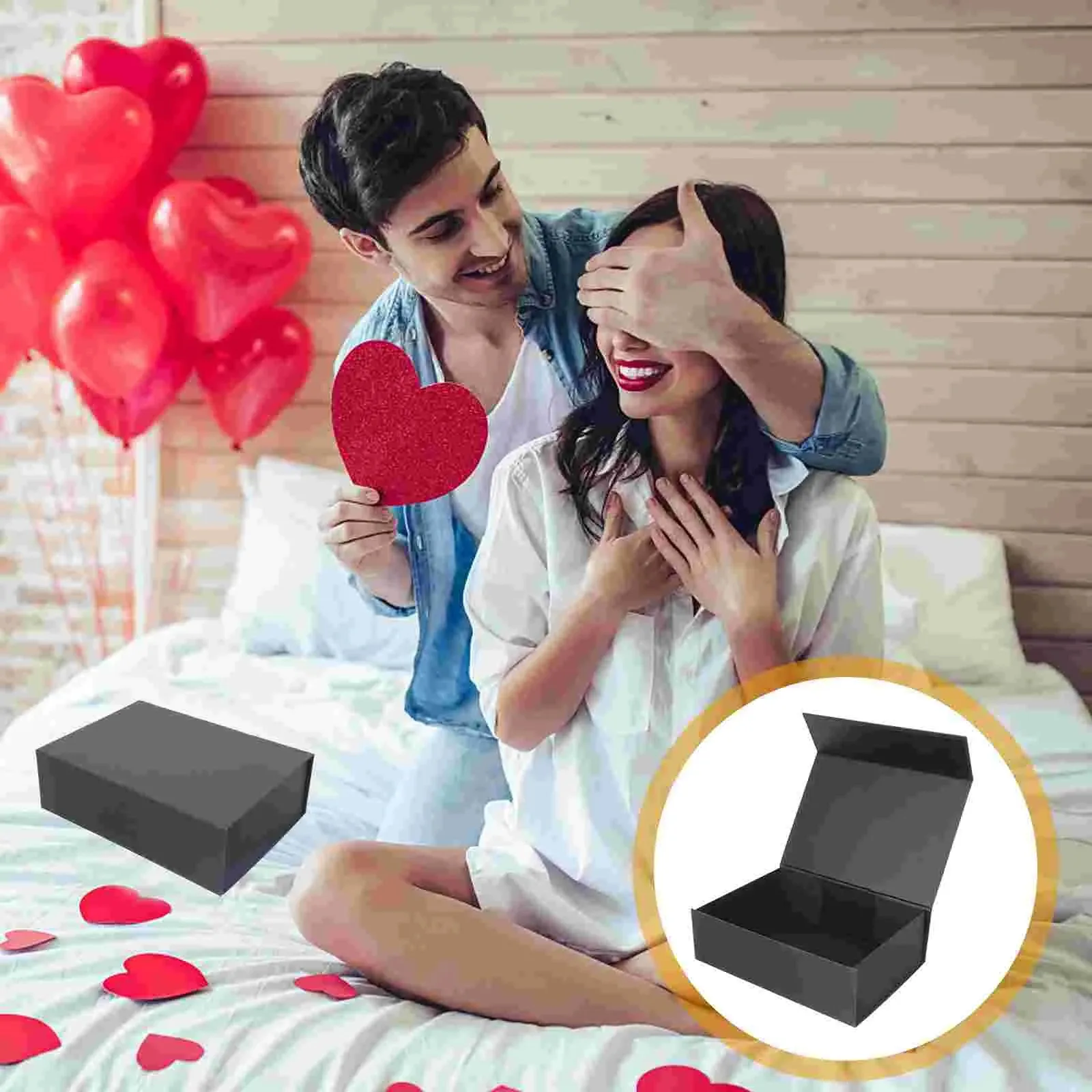 New Custom Printing Luxury Rigid Folding Black Paper Packaging Magnet Closure Lid Cardboard Foldable Magnetic Gift Box with Logo