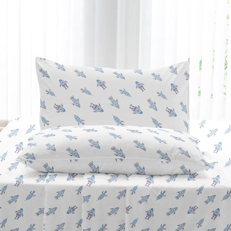 100% Polyester Brushed Microfiber print 2-3 Pieces Bedding Set 1 Flat Sheet with 1-2 Pillowcases