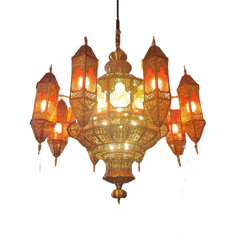 Mosque Large Lighting Islamic Center Masjid Project Lamp Customization Colorful Chandelier
