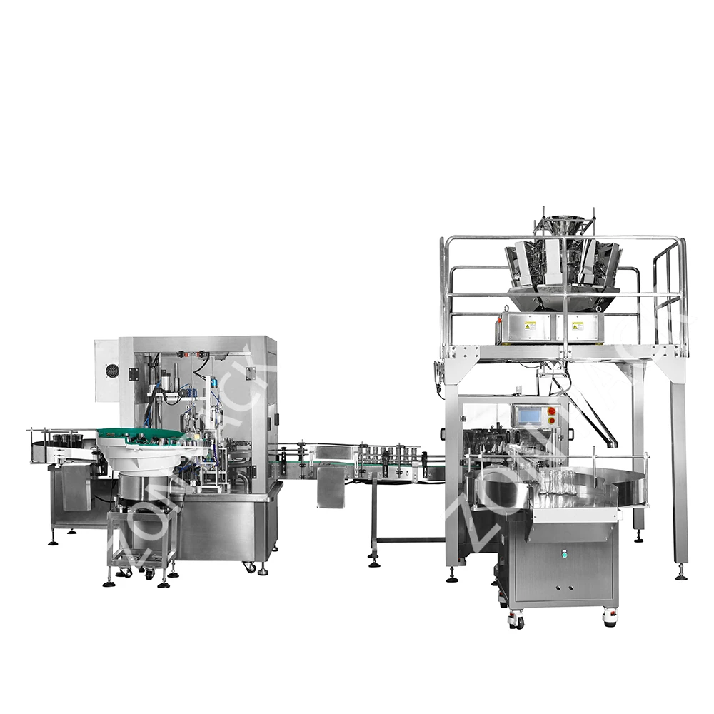Automatic Snack Food Weighing 100g 200g Can Packing Machine for Tin Can Sealing Filling