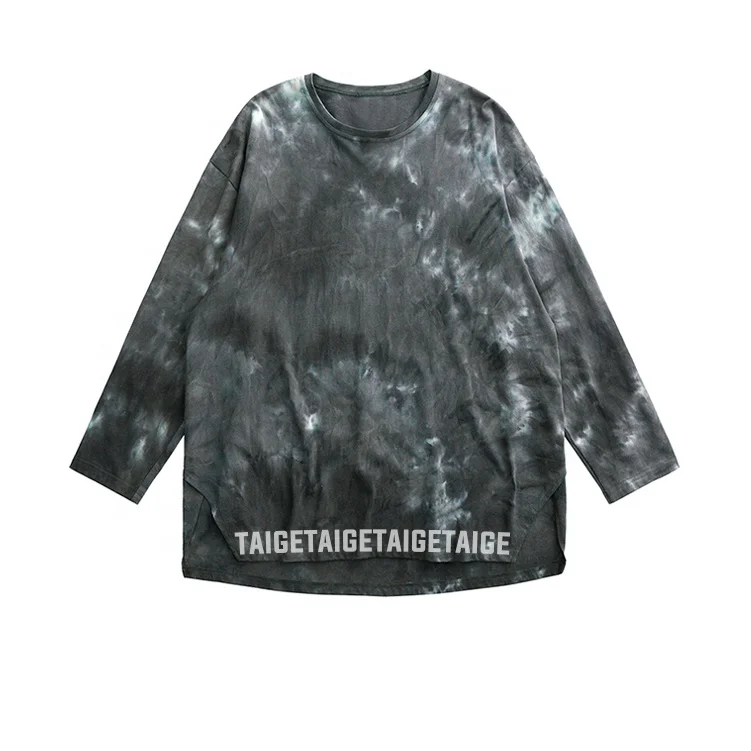 Футболка мужская с круглым вырезом, короткий рукав, принт Tie-dye, свободная, большие размеры, лето