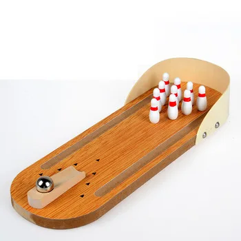 Bowling toy baby children wooden parent-child interaction indoor leisure puzzle fingertip board game set