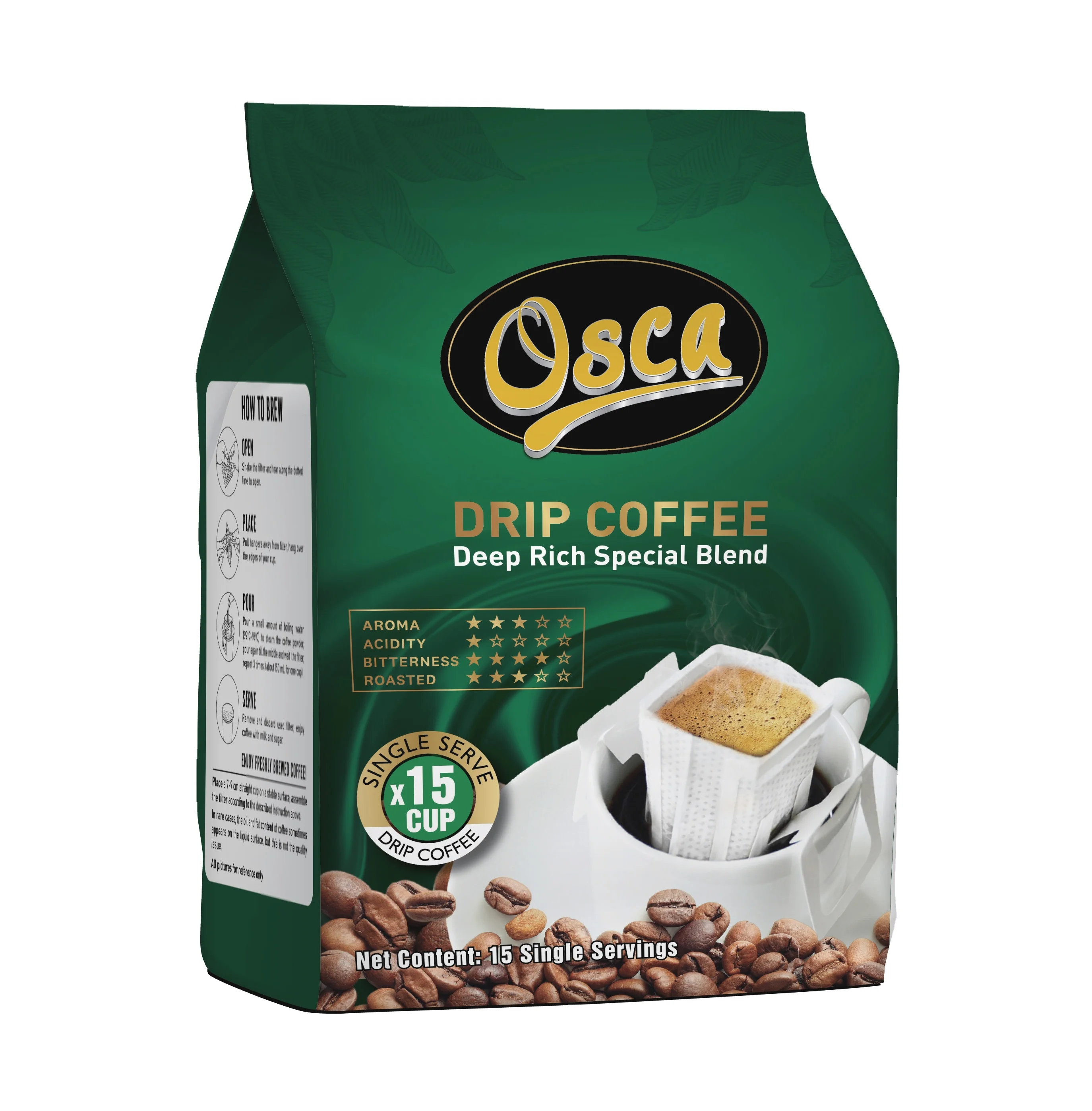 Osca Drip Coffee LAFOOCO 15 Single Serving Deep Rich Special Blend Vietnamese Classic Ground Coffee Vietnam Coffee OEM Service