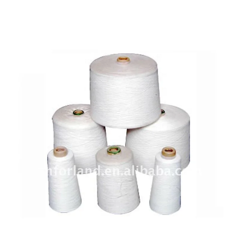 40/2 raw white 100% polyester spun yarn for sewing thread