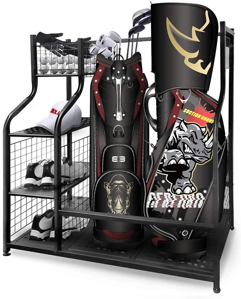 Golf Storage Garage Organizer Golf Bag Storage Stand and Other Golfing Equipment Rack Extra Large Design