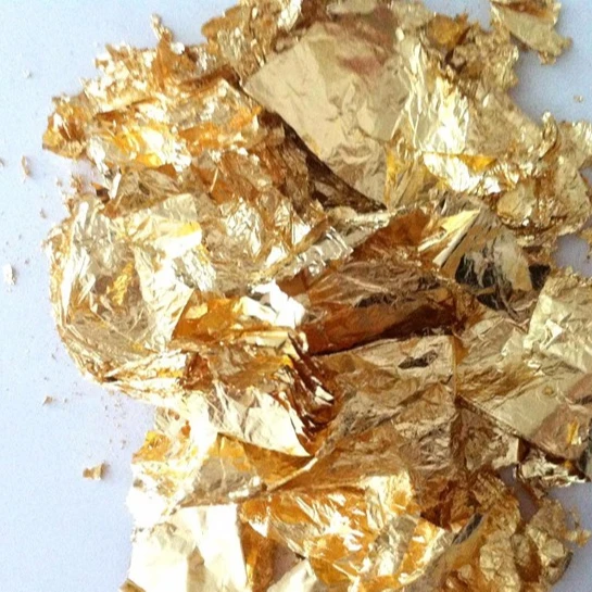 Shiny Gold Leaf Flakes Sequins Glitters Confetti For Painting Arts Nail Art Foil Decorative Paper Resin Mold Fillings