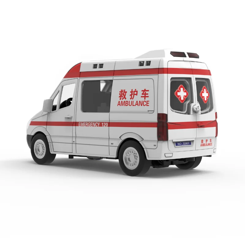 kids toy ambulance early educational four buttons emergency 120 car lighting music friction ambulance toy car