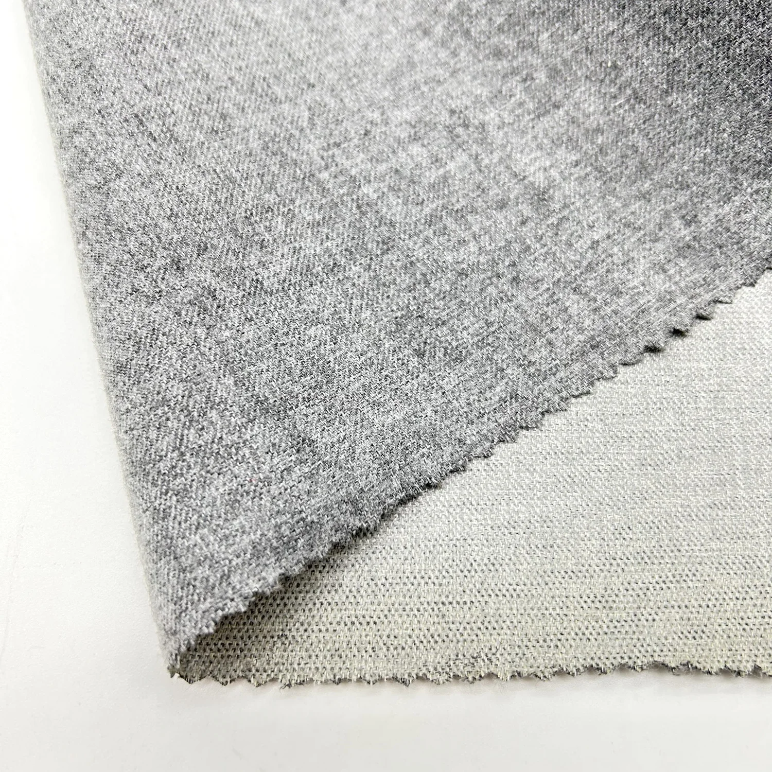 wholesale cottony touch 100% polyester twill waterproof TPU Laminated Membrane  heather grey gabardine fabric forcoat