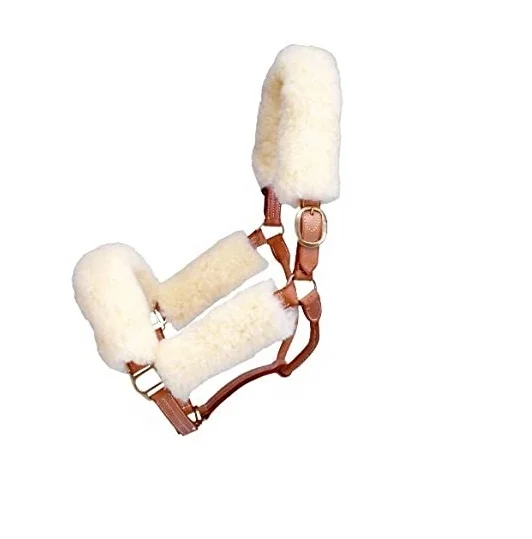 Воротник из лошадиной кожи с белой подкладкой из искусственного меха