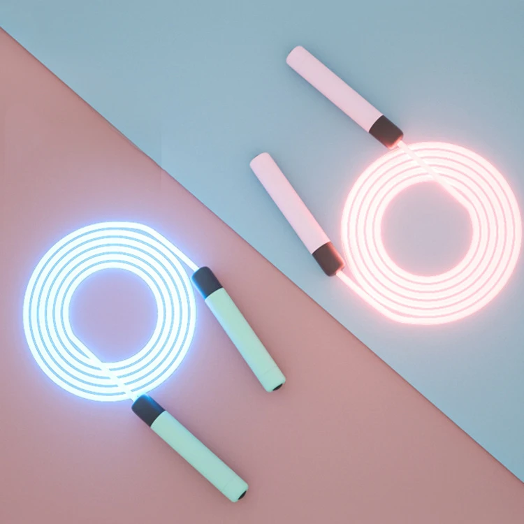 100%Factory Direct New Listing Light Up LED Jump Rope Colorful Glow Skipping Rope for Children and Adults