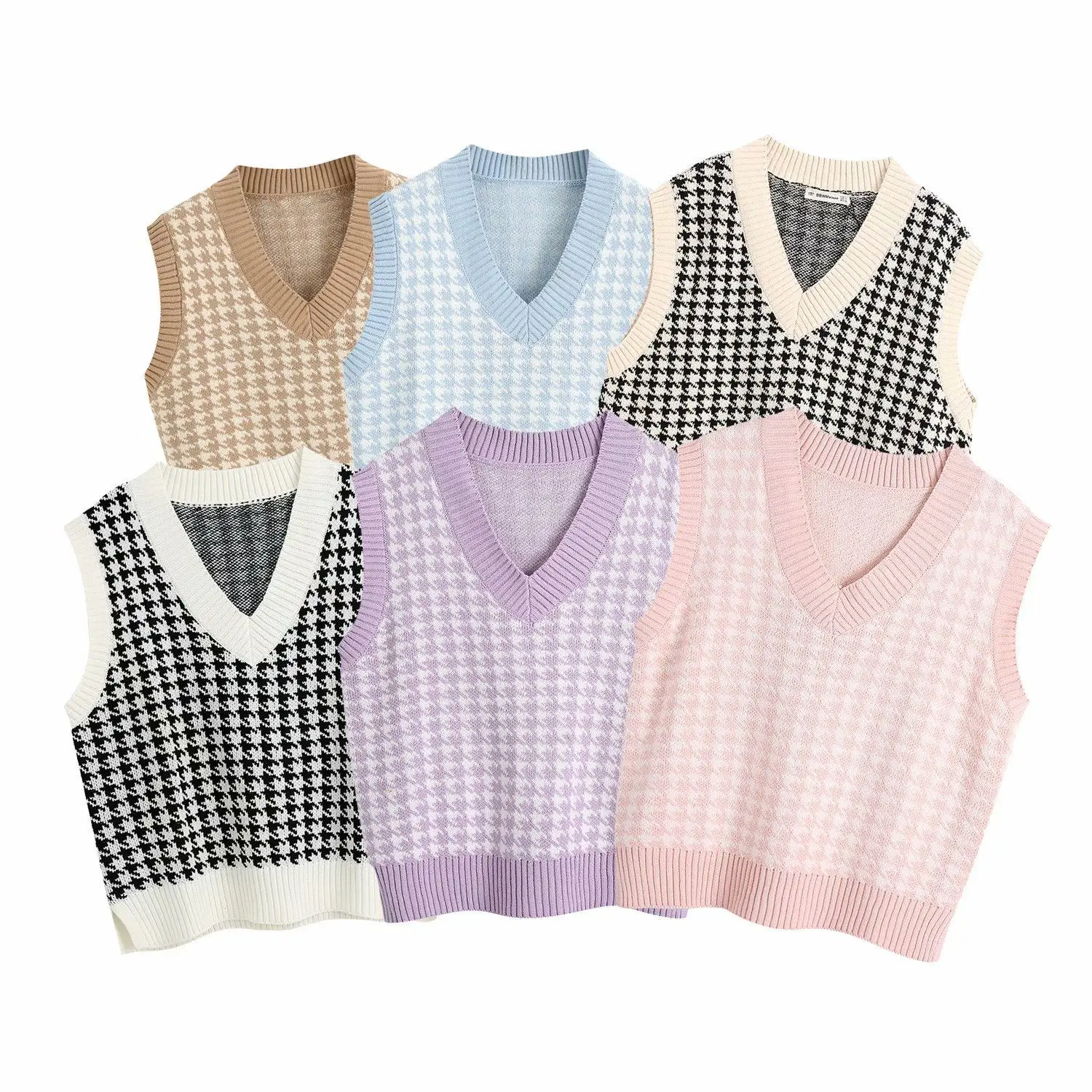 Knitwear High quality V Neck Knitted Sleeveless For Women Casual Sweater Vest