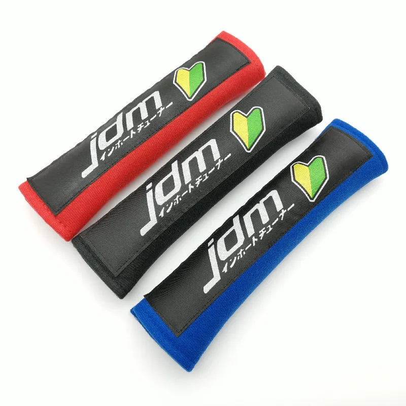 Auto Seat Belt Cover Shoulder Pad Wholesale Nylon Woven Label Emblem Race Refit Gift For Jdm Nissan Mazda Honda Car Accessories