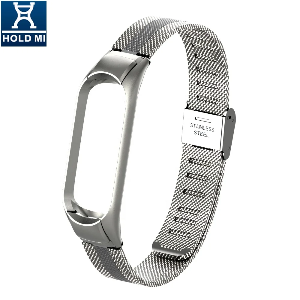 HOLDMI ODM high class 430351 series silver intermediate black color wristwatch band for xiaomi