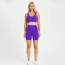 Popular Colorful beautiful cross sportswear 2 pieces bra gym shorts Gym Fitness Sets