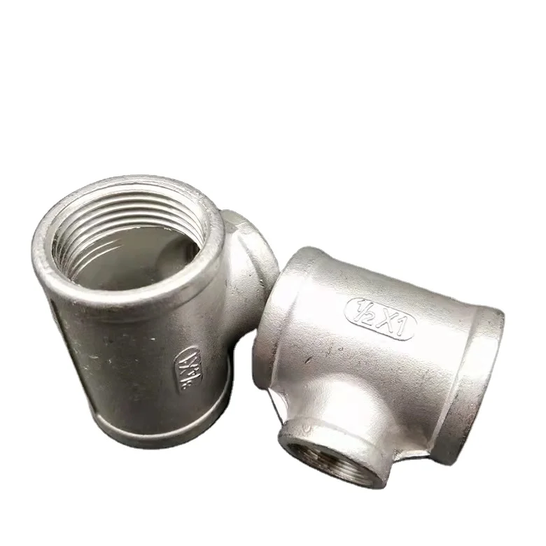 Finemaker Factory Price 304 Inner Wire Tee Direct Connector Water Pipe Fitting Stainless Steel Joints
