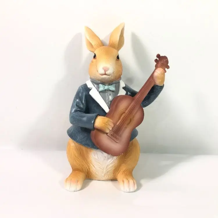 Home Decoration Performance Rabbit Sculpture Animal Rabbit Resin Figurine