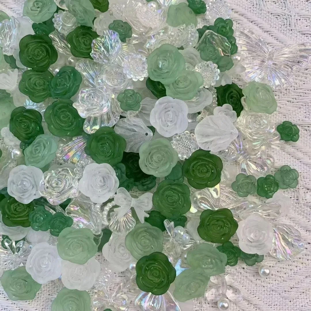 2023 Wholesale Hot Selling Acrylic Frosted Rose Flower Beads Mixed Styles For DIY Handmade accessories