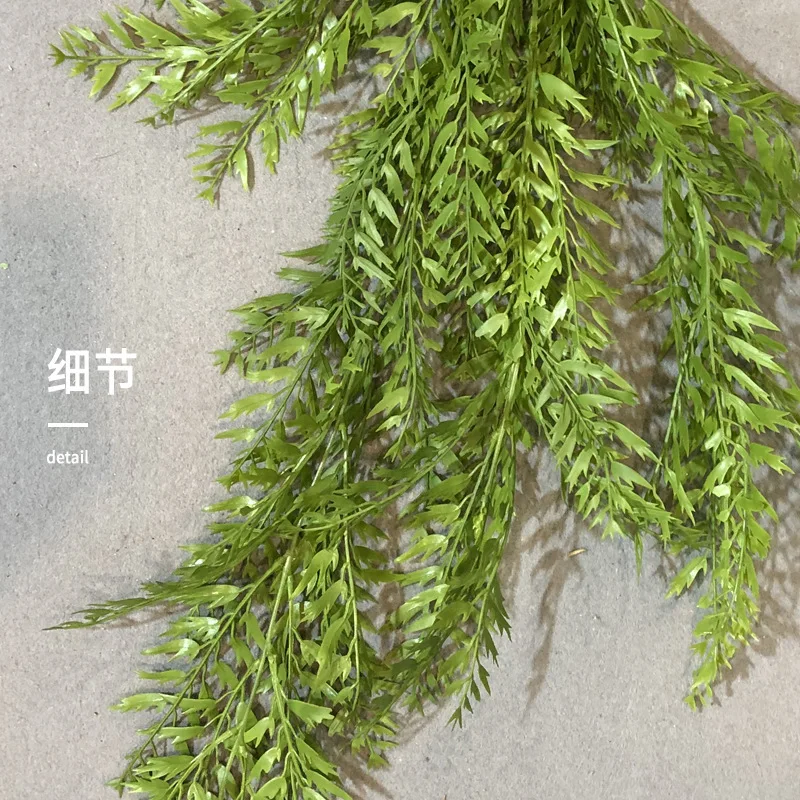 Decorative Plastic Tropical Style Green Wall Simulation Grass Greenery Hanging Leaf Wall Covering Artificial Plants