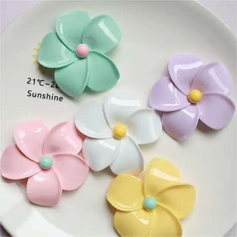 2024 Hot Sale Popular Egg Blossoms Resin Charms Accessories Flat Back For Clay Slime Decoration DIY Hair Clip