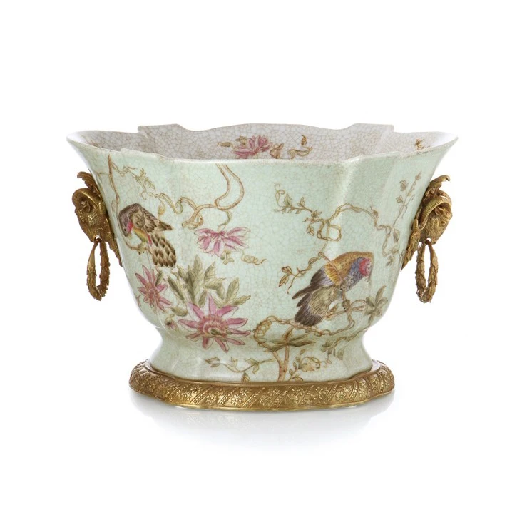 New White Ceramic Brass Antique Metal Serving Tray Good Quality And Luxury Decorative Fruit For Table In Living Room