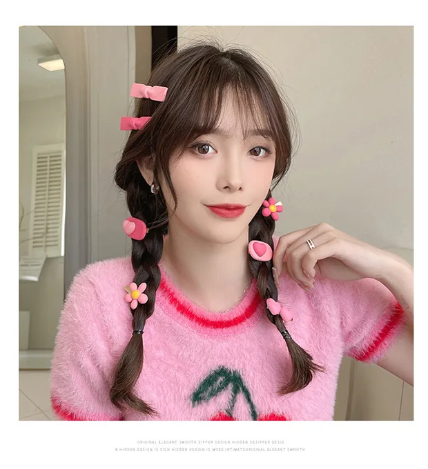 Wholesale Women 3D Flower Baby Girl Hair Pins Accessories Pink Mini Small Hair Clip Claw Sets For Kids Children