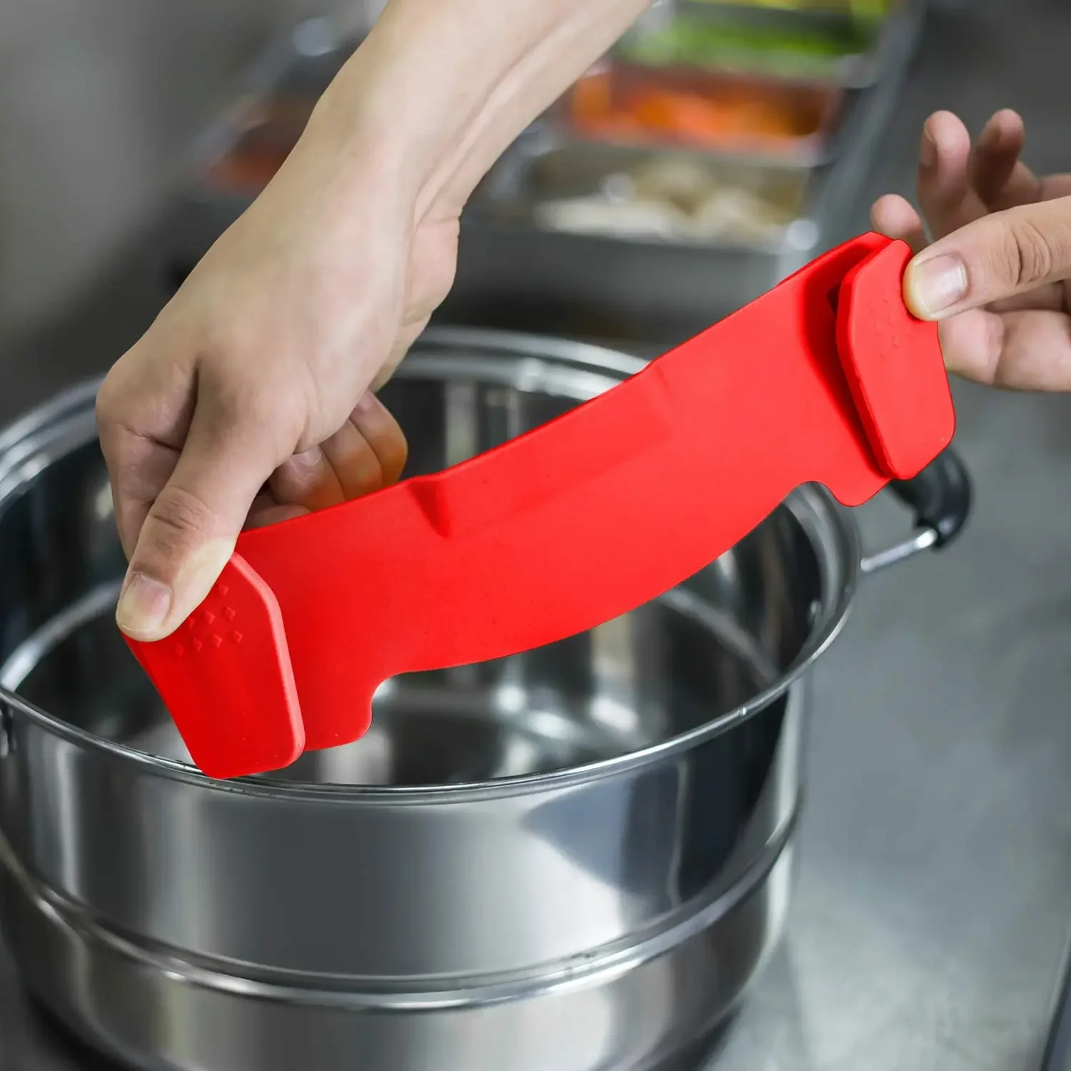 Newly designed food Filter Kitchen Vegetable noodle water filter clips fit all POTS and bowls