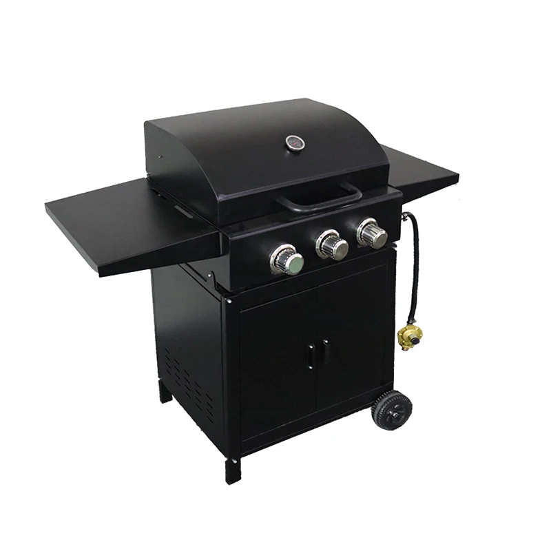 2 Burner Built-In Outdoor Garden Camping Trolley Commercial Portable Smoker Smokerless Movable Propane Gas Barbecue Bbq Grill