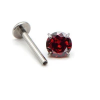 Inner Teeth Earrings Ear Bone Nails Titanium Alloy Inset Diamond Four Claws Zircon Flat Bottom Lip Nails G23 Wear Harsh Jewelry