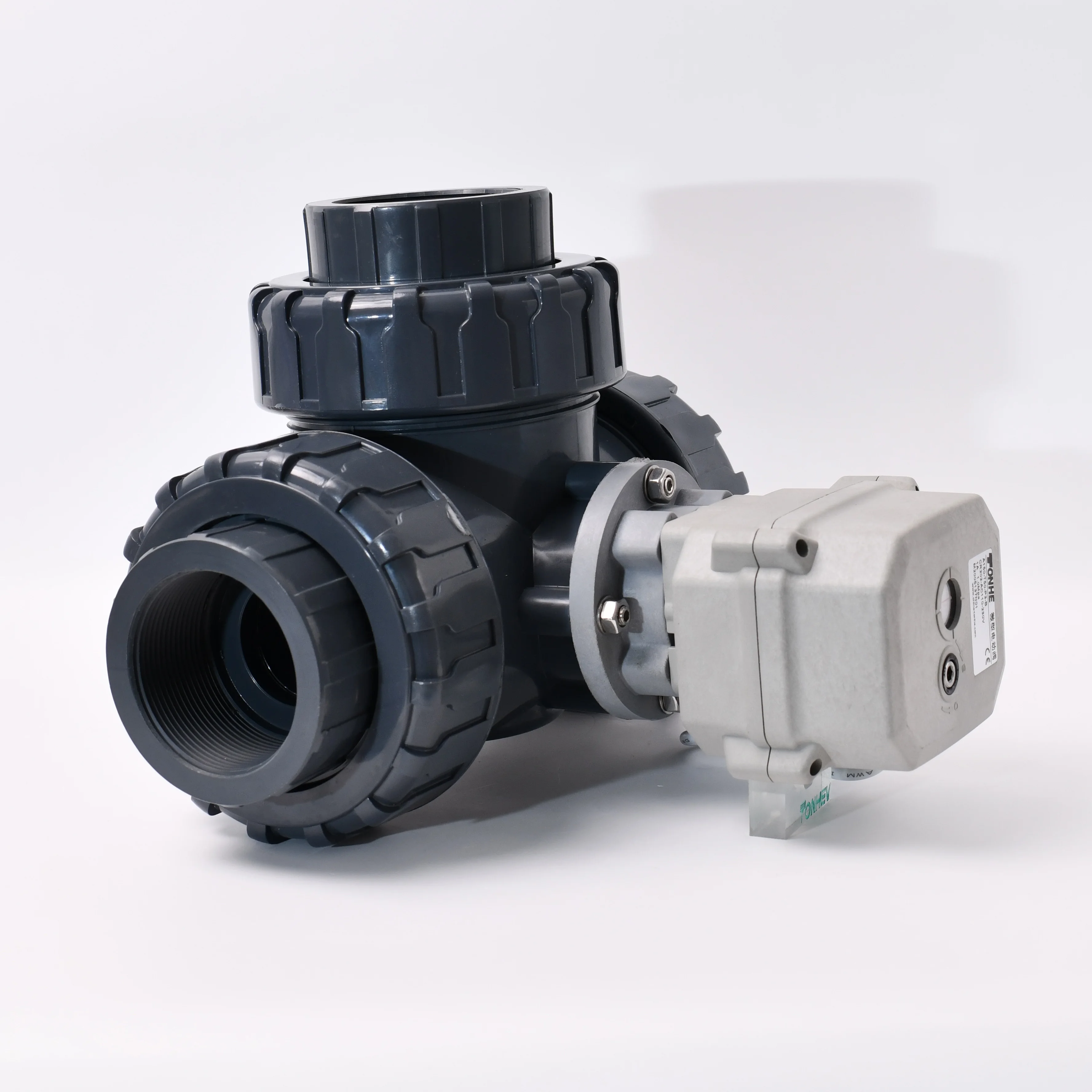 DC24V DN40/DN50 3-сторонний выход двойной union детали упвх электрического шаровой клапан