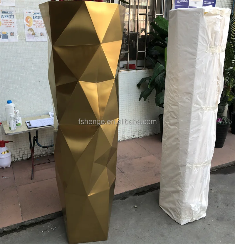 Modern home large gold flower pot indoor decorative floor vases for wedding center piece