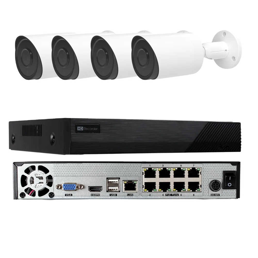  TVT Фирменное разрешение 8MP NVR 4K выход 8CH POE система камер с 1 шт.