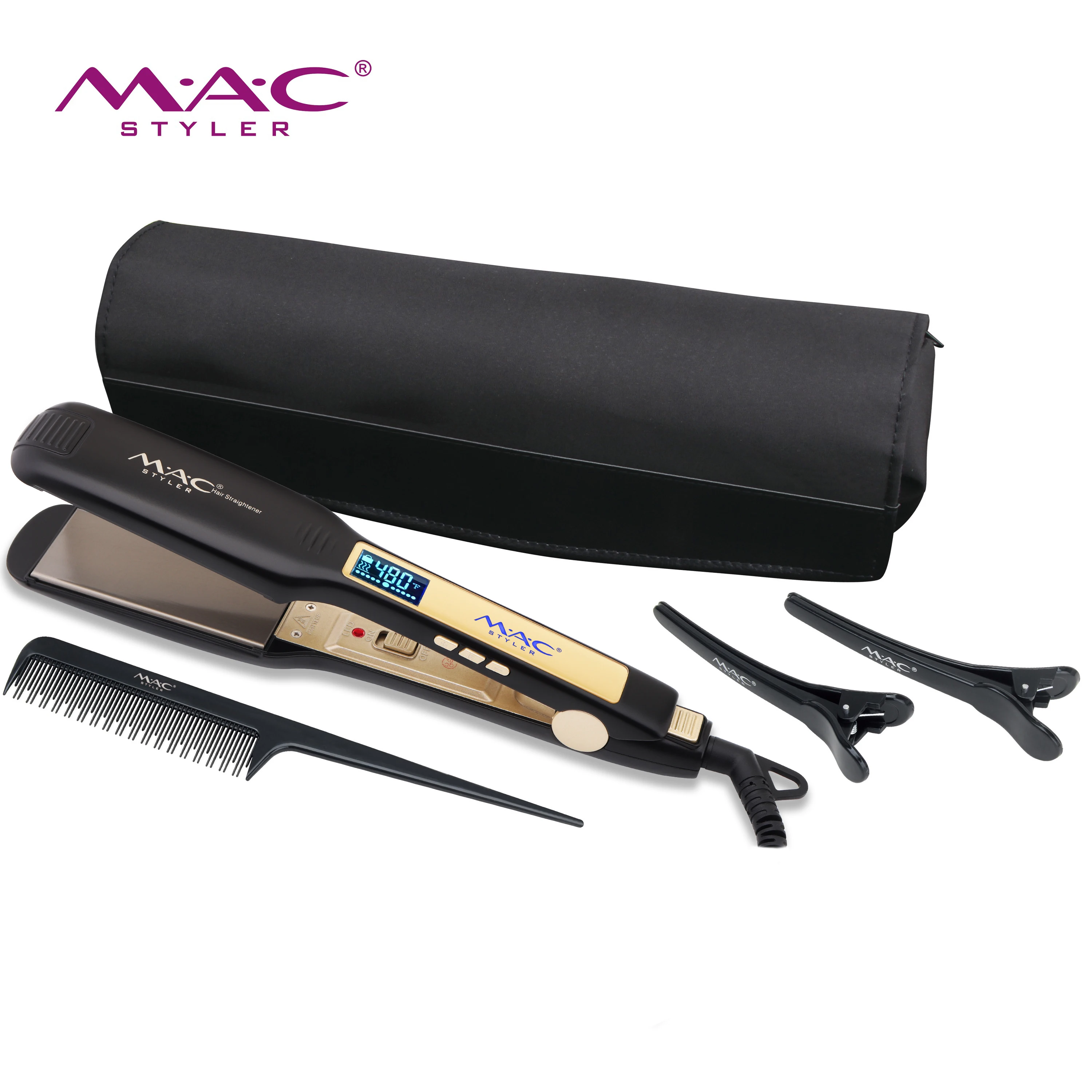 Most Popular Salon Beauty Flat Irons LCD Multi Function Display Hair Care Custom Logo Fast Heat Straightener Set