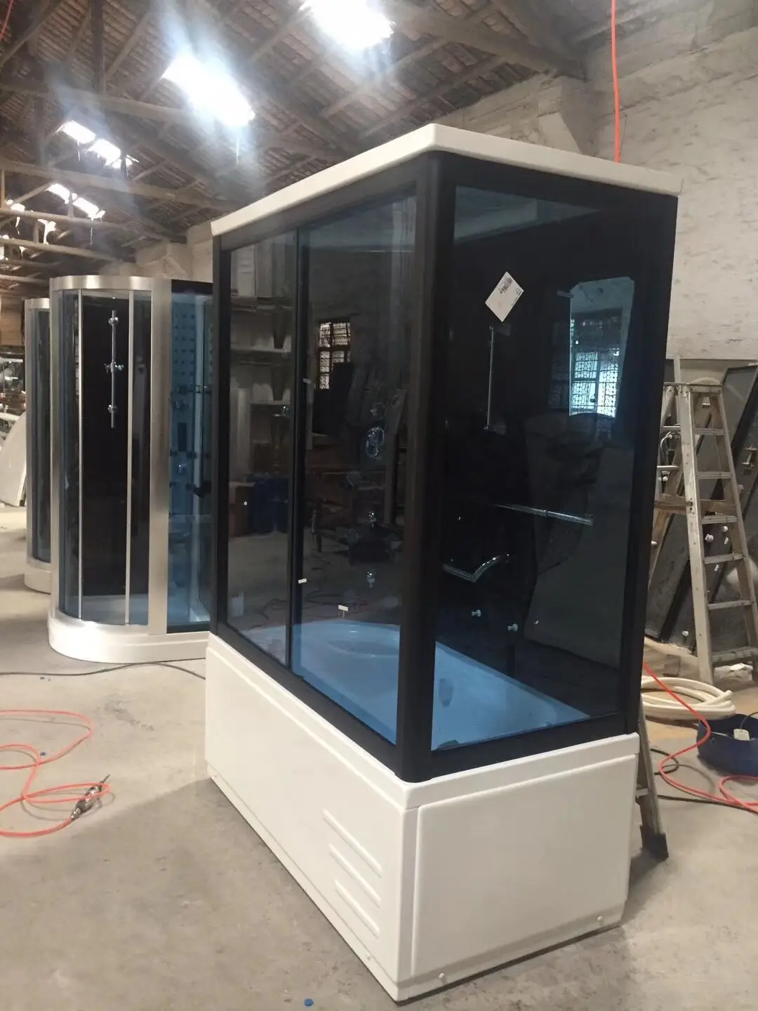 Fashion shower room glass accessories dubai stainless steel frame shower and steam room combinded