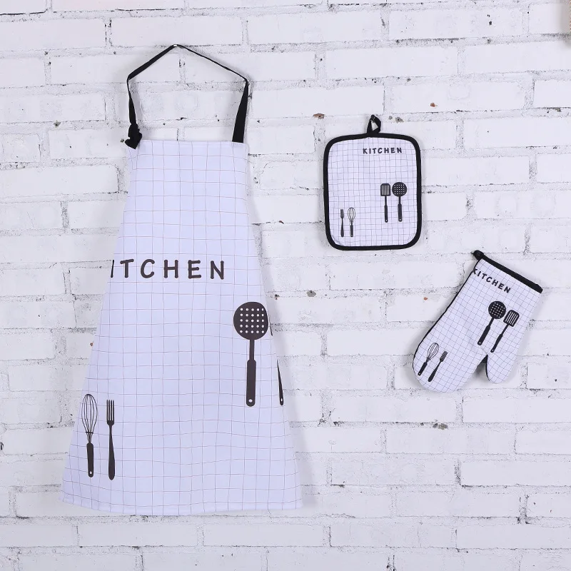 Adjustable Fashion High-Grade Lady Men Cotton Linen Restaurant Kitchen Aprons For Woman Household Cooking Baking Aprons Gadgets