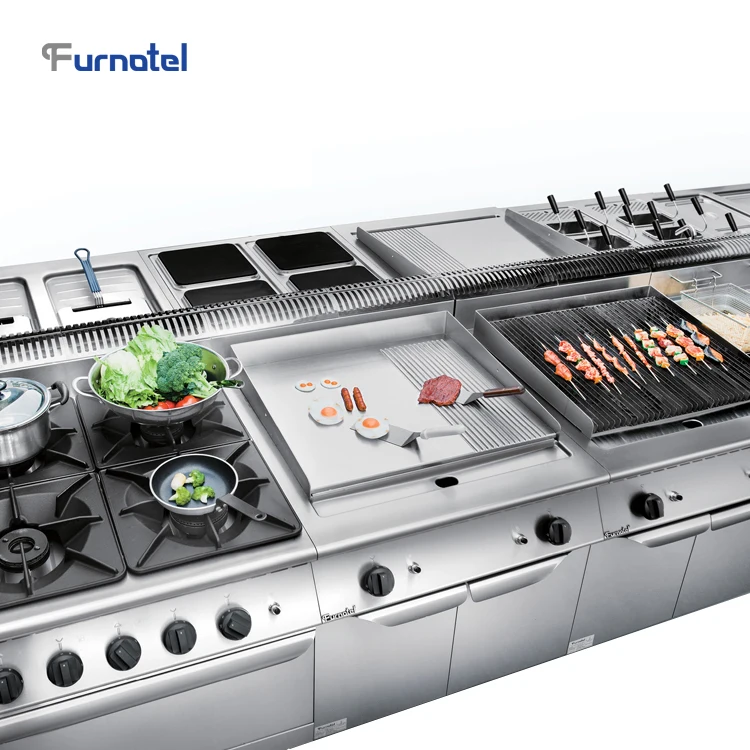 FURNOTEL 900 Series Gas/Electric Cooking Range Commercial Stainless Steel Fabricated Kitchen Equipment