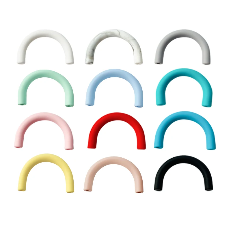 Wholesale Custom U Tube Shape Silicone Teething Toys Accessories BPA Free Soft Silicone Baby Teether for Children