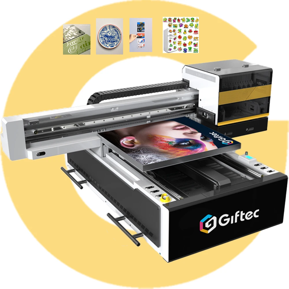 Giftec лидер продаж 2024 A1 6090 refececolor тройная печатающая головка Xp600/I3200 изготовленный на заказ логотип машина для принтера мячей гольфа