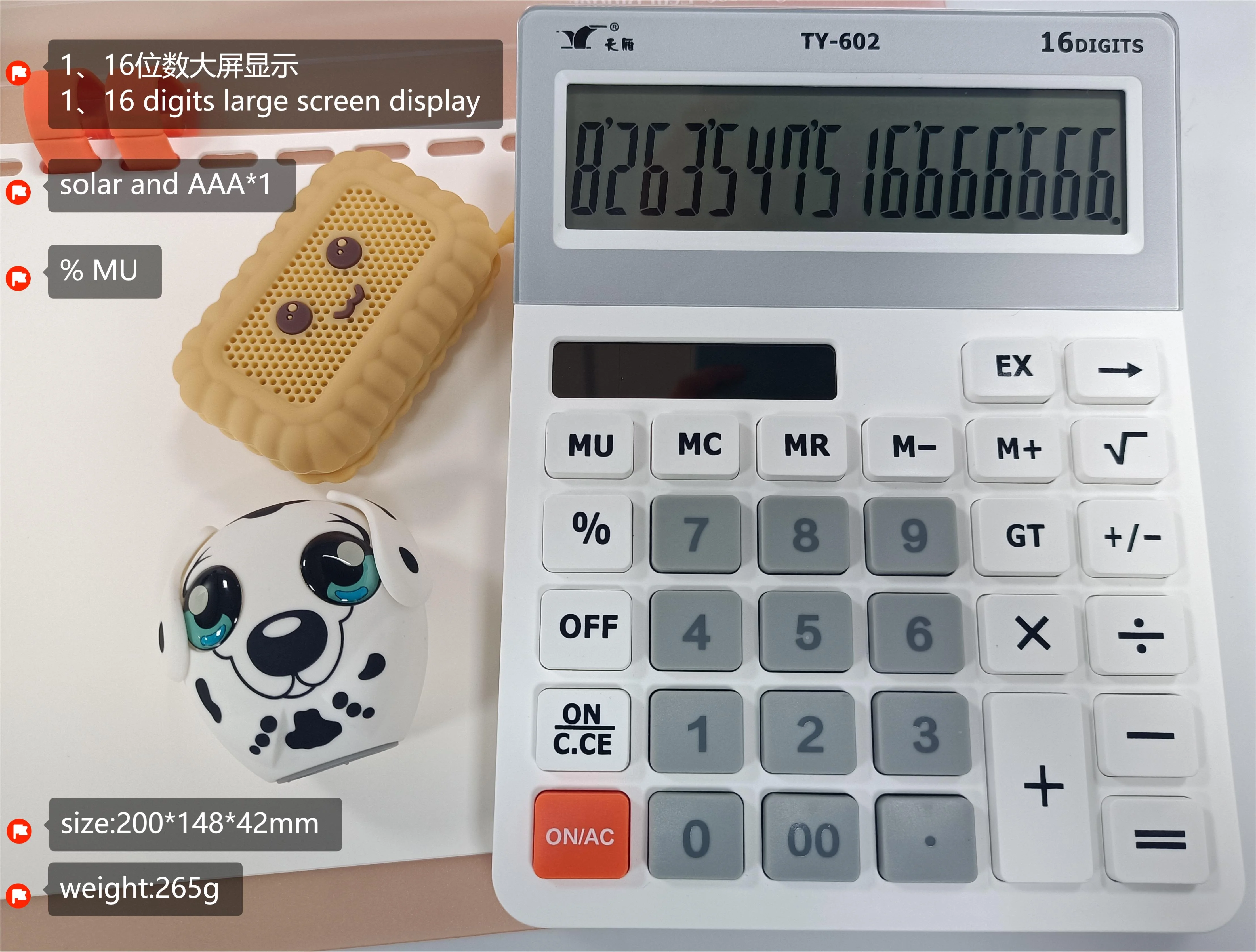 Calculators Promotional custom Printing logo solar Electronic Calculator 16 Digits Professional Calculators Office