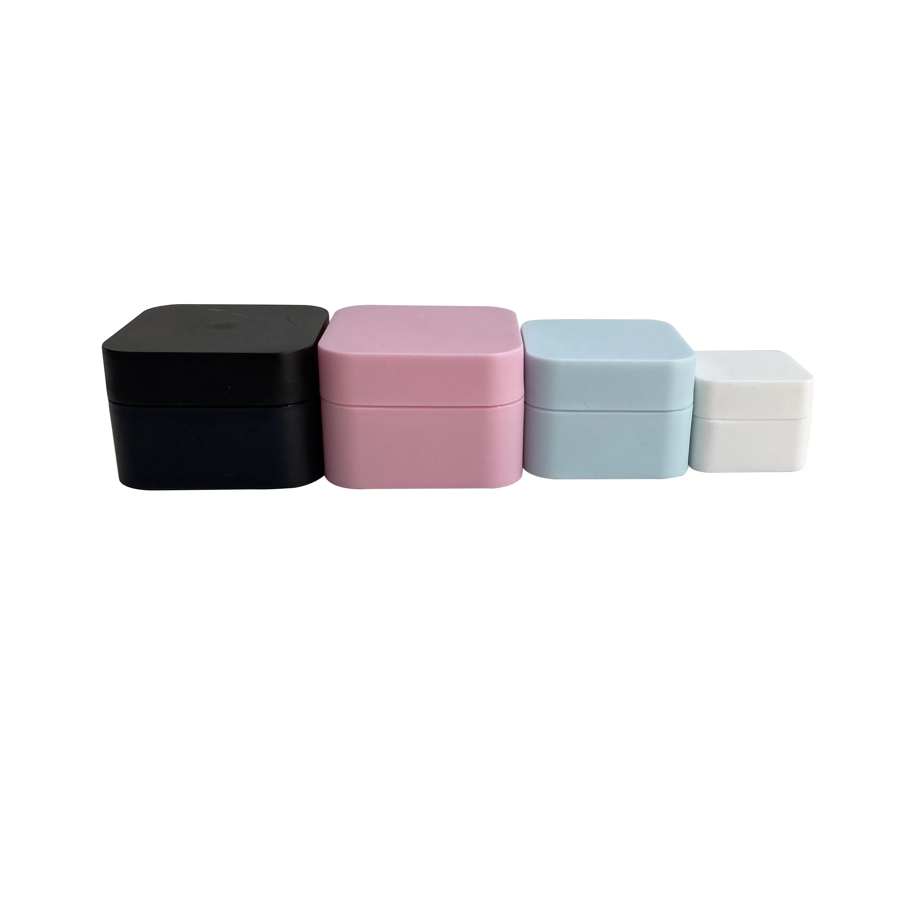 Wholesale square cosmetic storage container 5g 10g 20g 30g 50g pink white blue black empty PP plastic cream jar