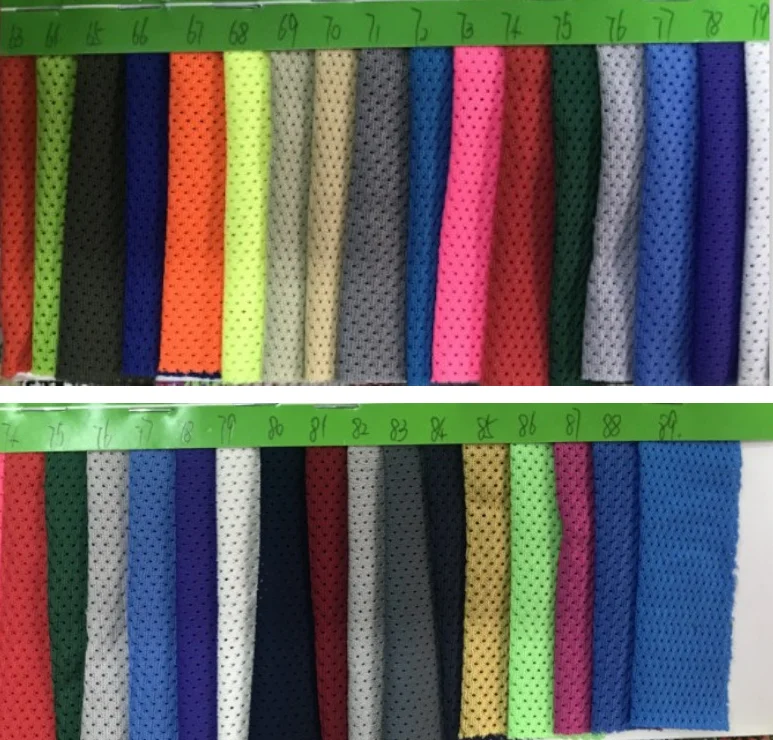 In Stock  clothing fabric 100%polyester Breathable elastic mesh fabric  for sportswear