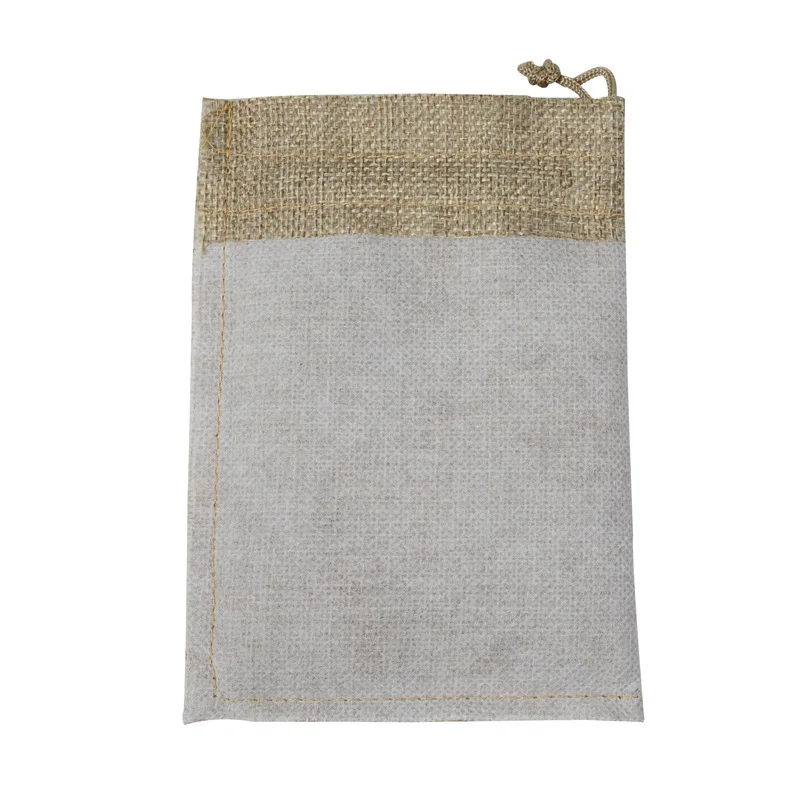 Wholesale custom logo eco friendly jute bag Packaging Small gift burlap jute linen drawstring bag for coffee Beans