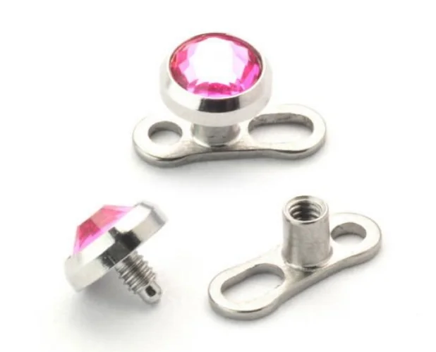 Хирургическая сталь бриллиант изготовленный на заказ микро дермальный якорь топы ювелирные изделия