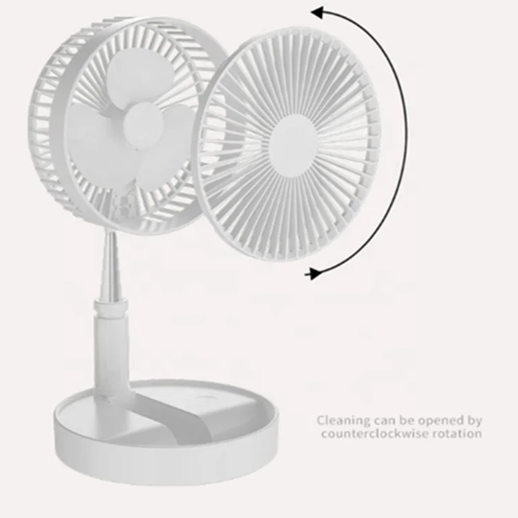 Custom Printed Foldable and Extension-type Fan Retractable Rechargeable Battery Fan USB Charging Small Powering Fan