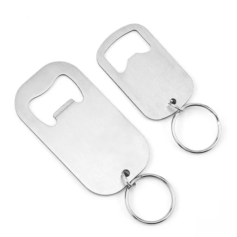 Factory Wholesale Customized Logo Metal Can Opener Key chain Promotion Sublimation Blanks Stainless Steel Keychain Bottle Opener