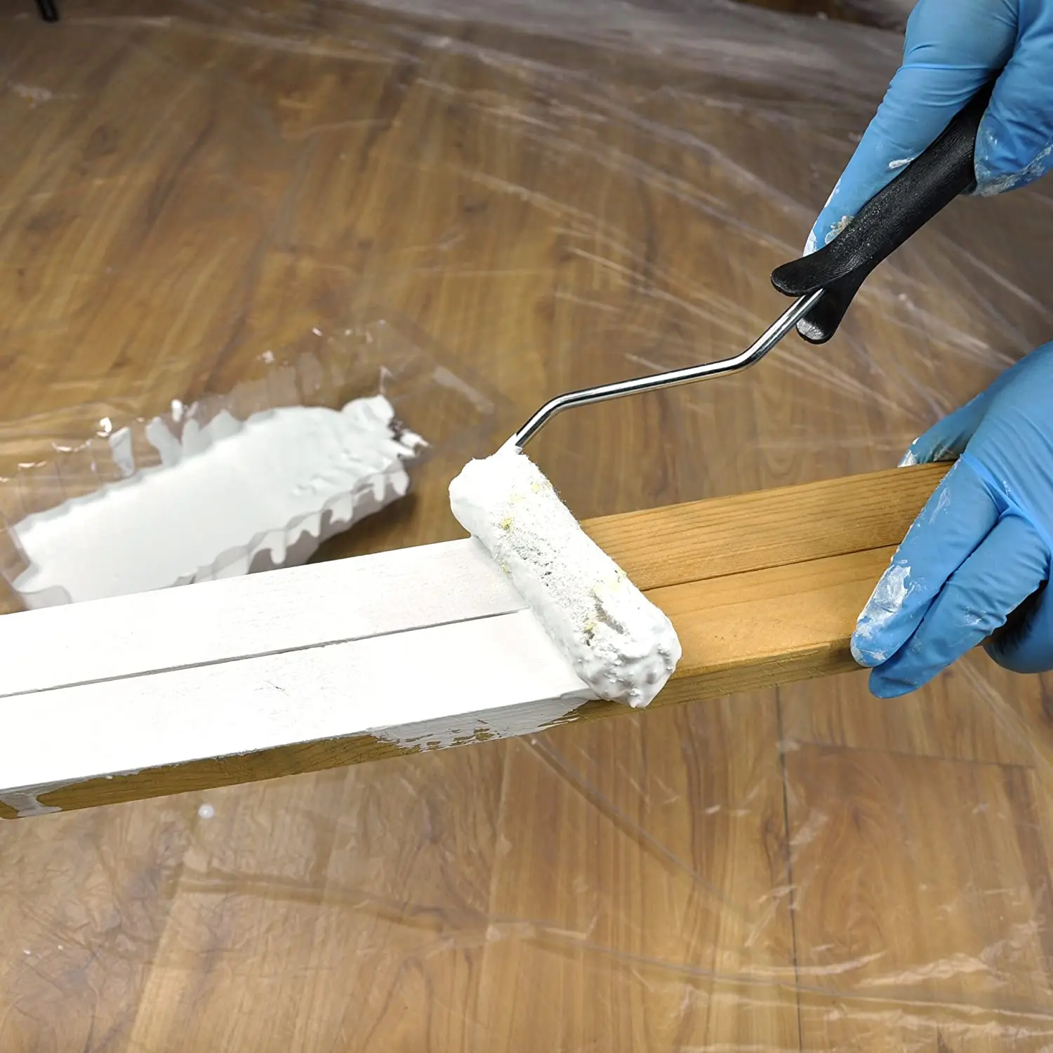 Sanfine Decorative Tools Plastic Handle Paint Roll Brush Wall Painting Go Roller Disposable Roller Brushes