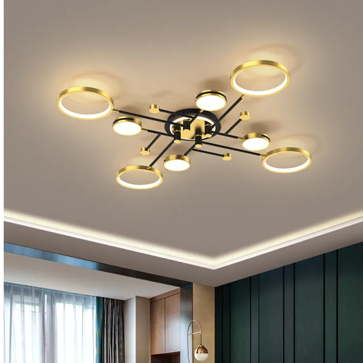Modern Fashion Indoor Large LED Ceiling Lamp Acrylic Crystal Chandelier for Hotel Round Living Room Decor with Metal Material