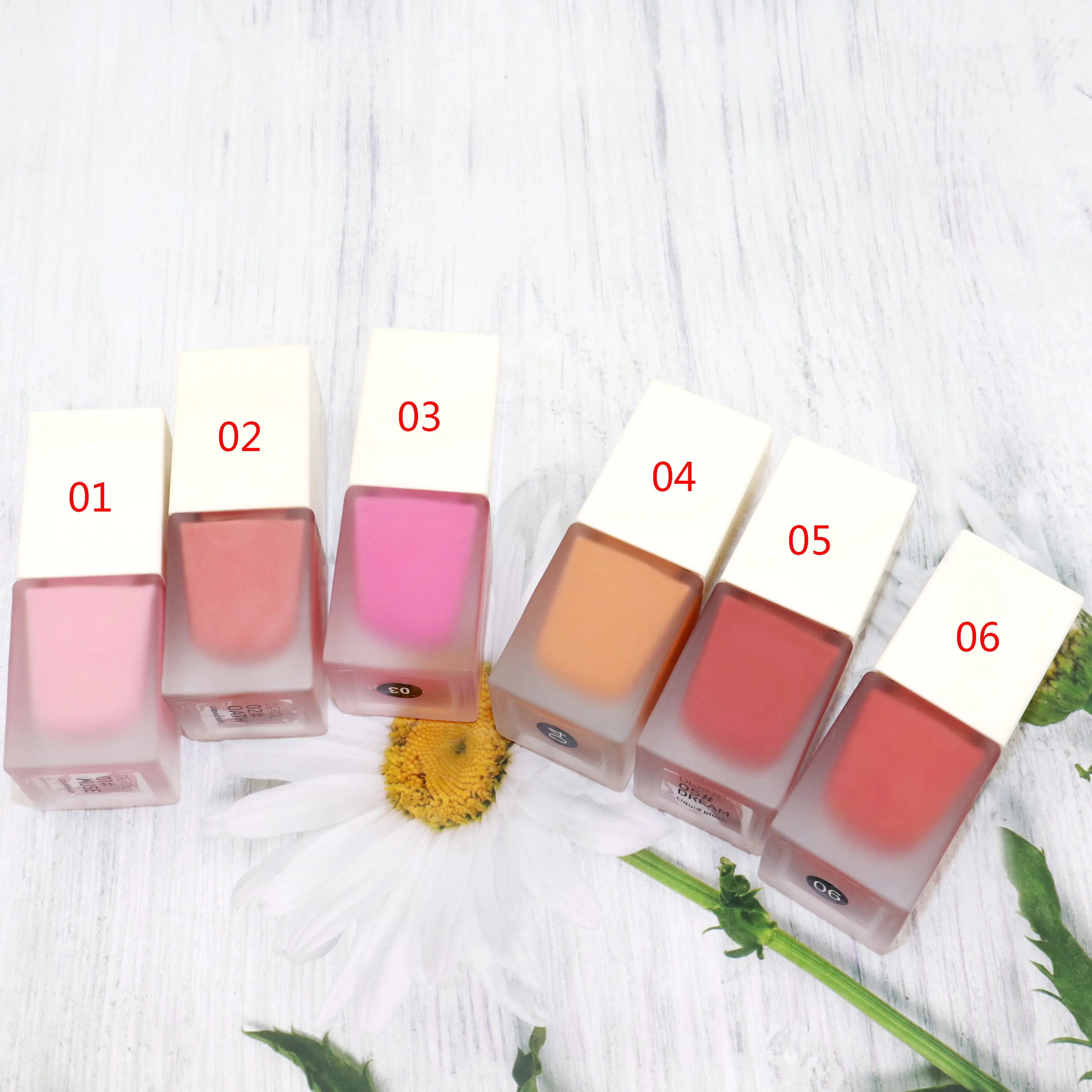 No Logo High Quality Private Label Liquid Blush Makeup Long Lasting High Pigment Cheek Blush Palette