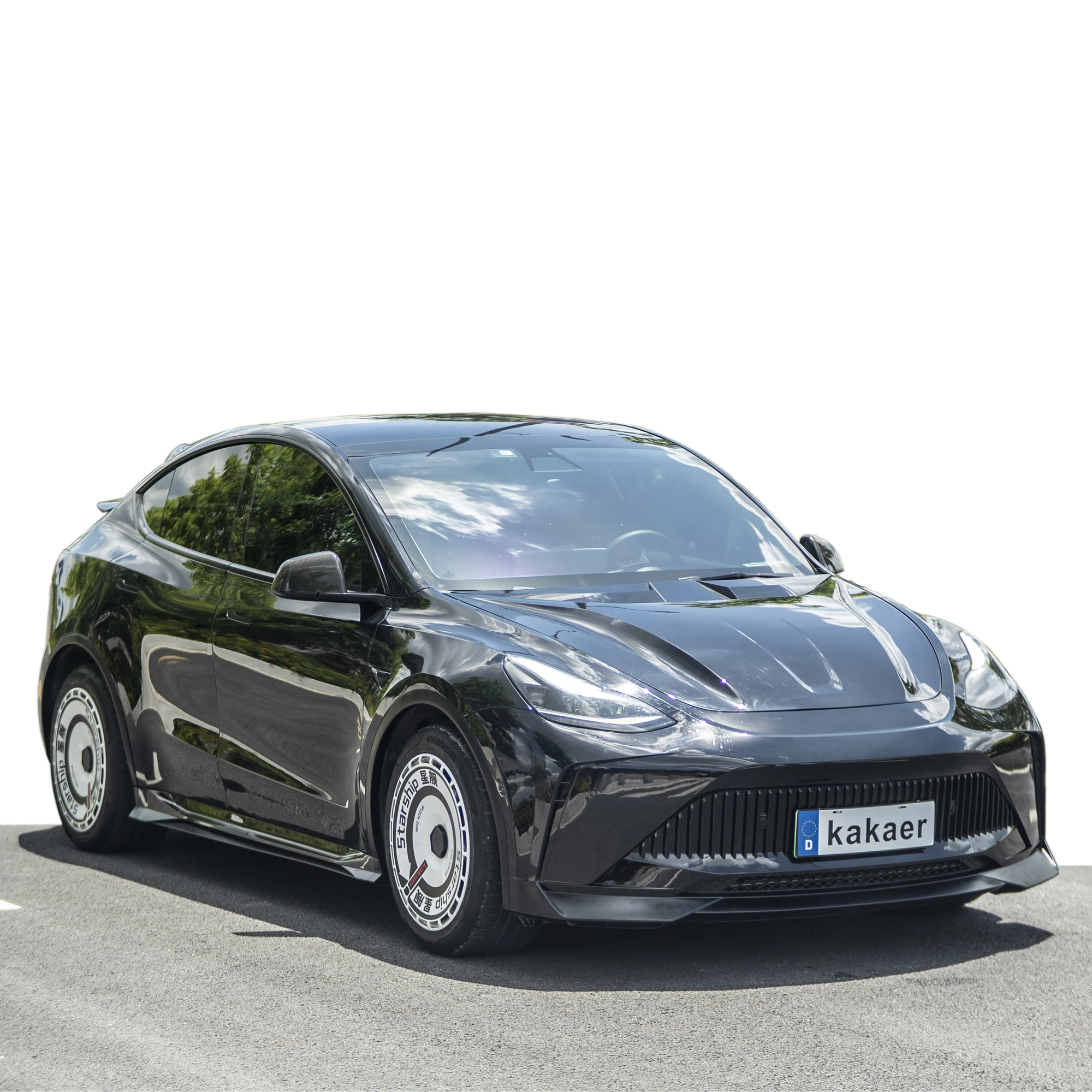High quality bodykit for Tesla Model Y starship style front bumper rear bumper side skirts and hood for Tesla model Y body kit