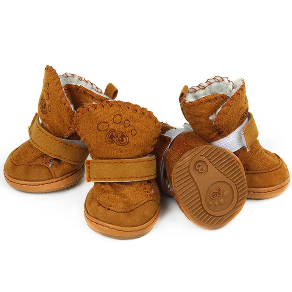 Winter Warm Suede Lamb Velvet Antiskid Dog Winter Boots Shoes