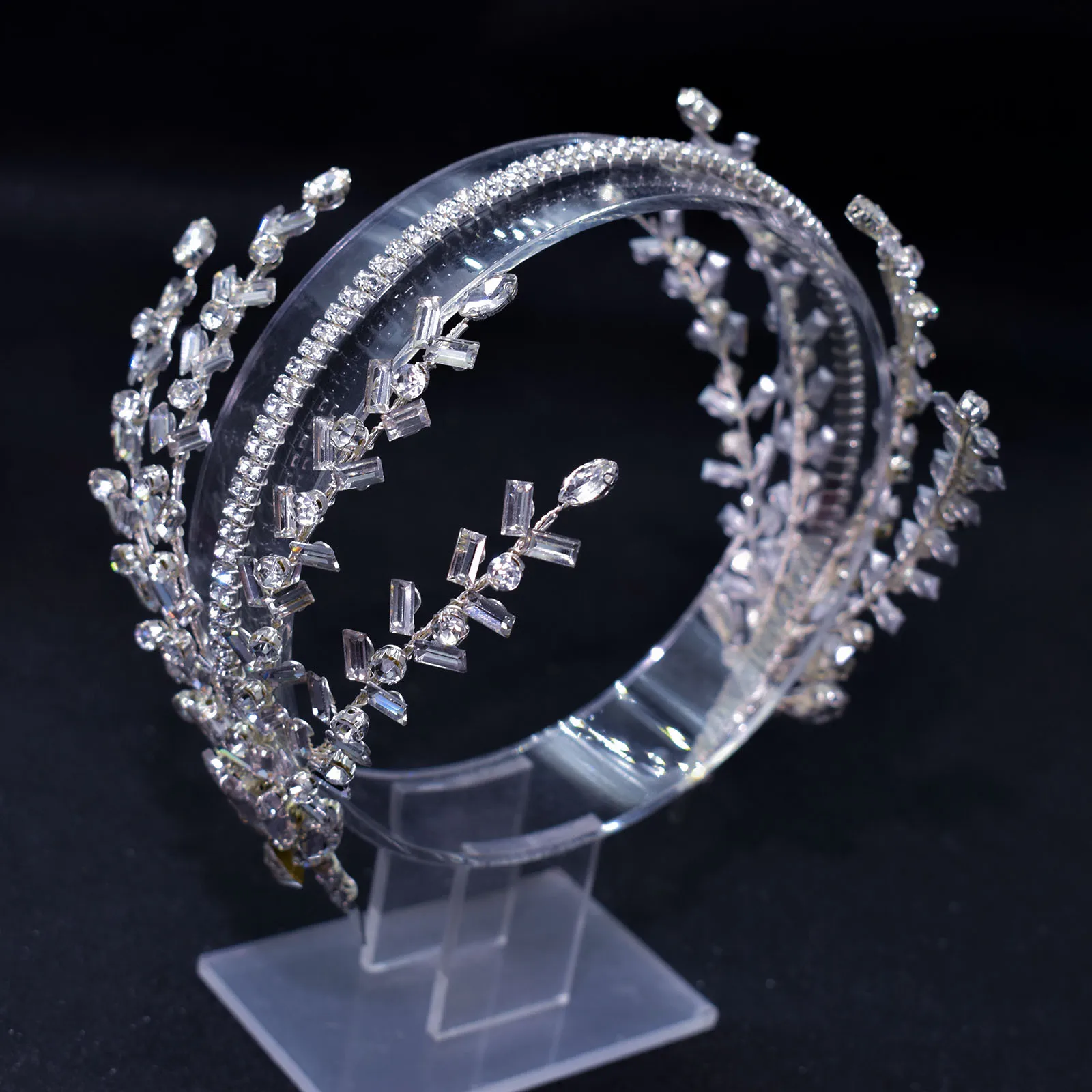 Diamond Head Jewelry Bride Wedding Dress Hair Accessories Handmade Rhinestone Crystal Bridal Hair Accessories Wedding Headpiece